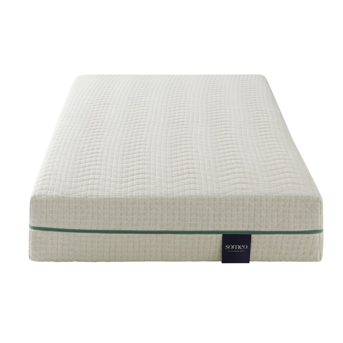 Ensemble matelas naturel latex naturel, sommier, pieds, couette et oreiller Aube 700 ecru, SOMEO