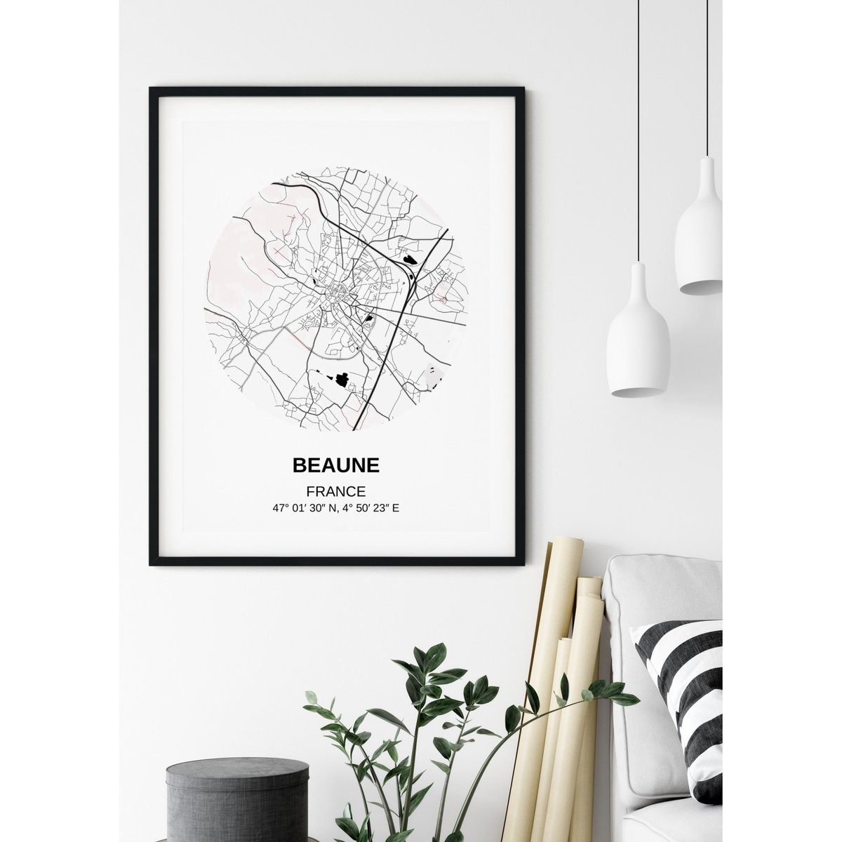 Affiche Carte Beaune blanc, L'AFFICHERIE