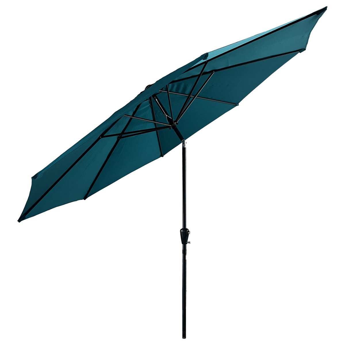 Parasol droit, rond, Ø3,30m, HAPUNA bleu, gris anthracite, HAPPY GARDEN