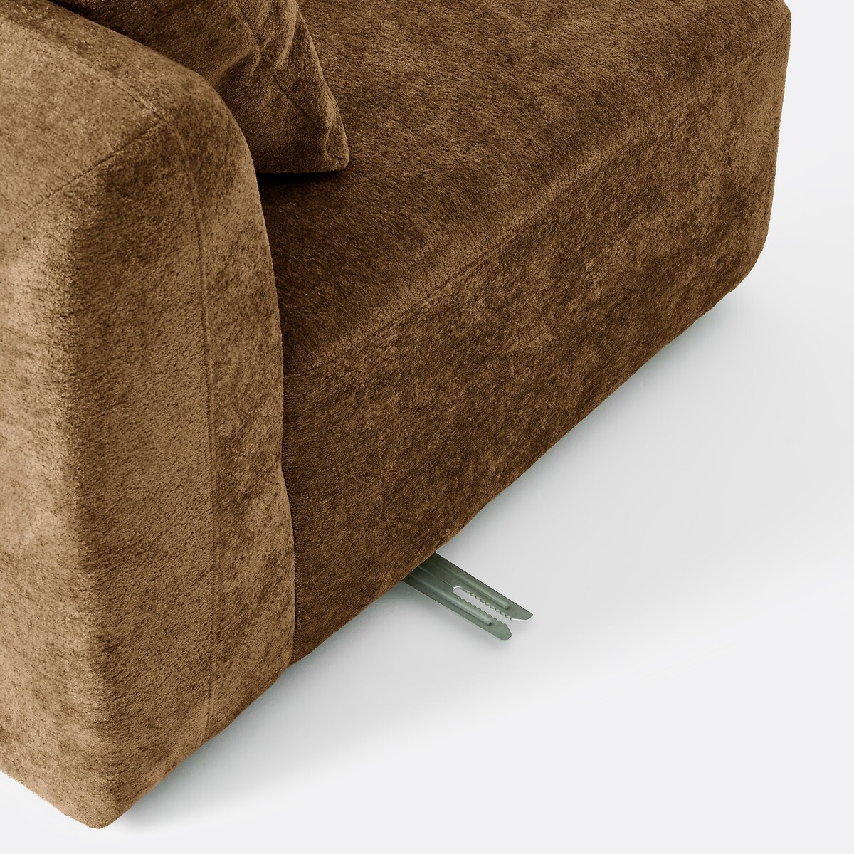 Sofá modular, esquina izquierda, con chaise longue, chenilla jacquard, AMAD bronce , LA REDOUTE INTERIEURS