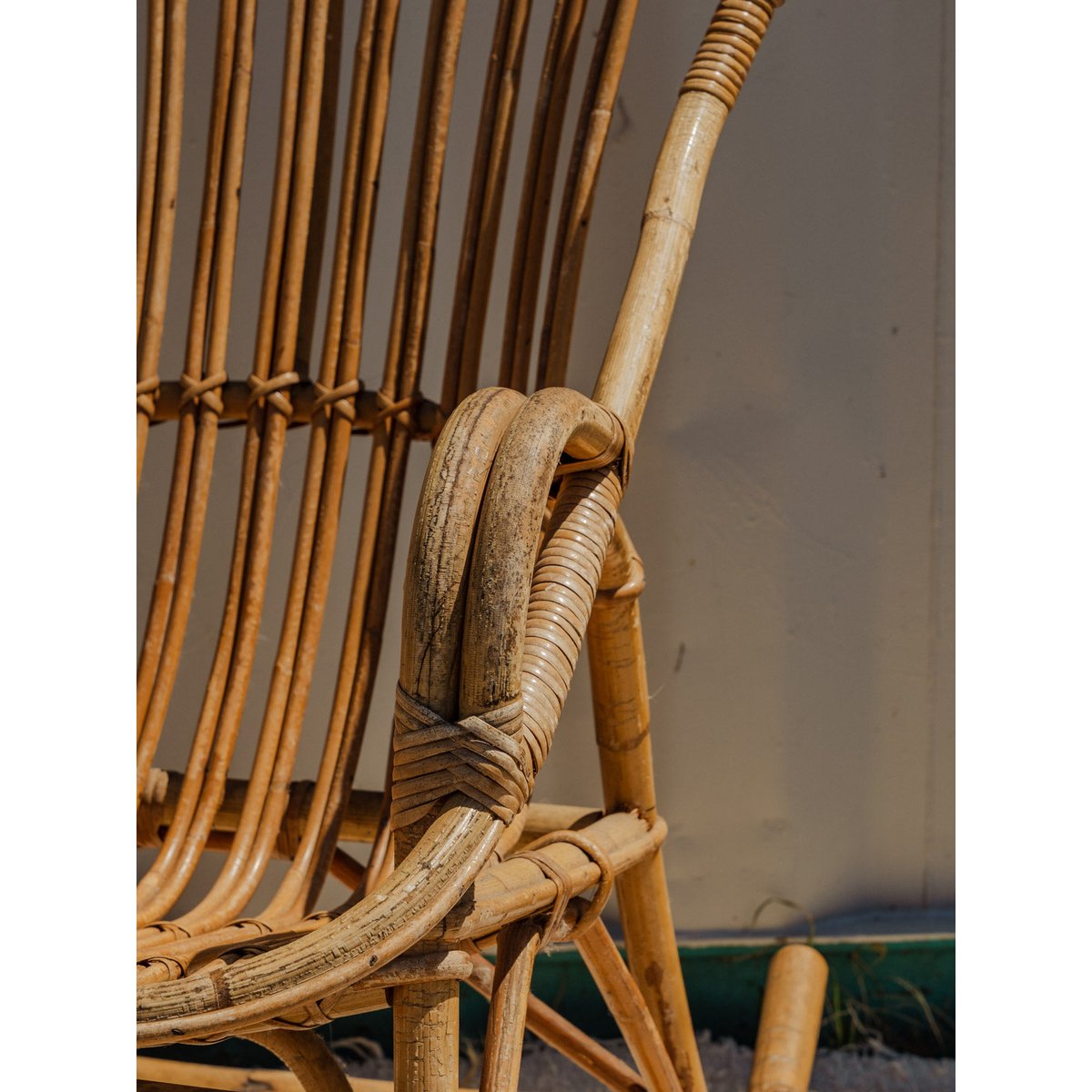 Rocking-chair en bambou Alibert N°85 - Bon état bois clair, DEBONGOUT