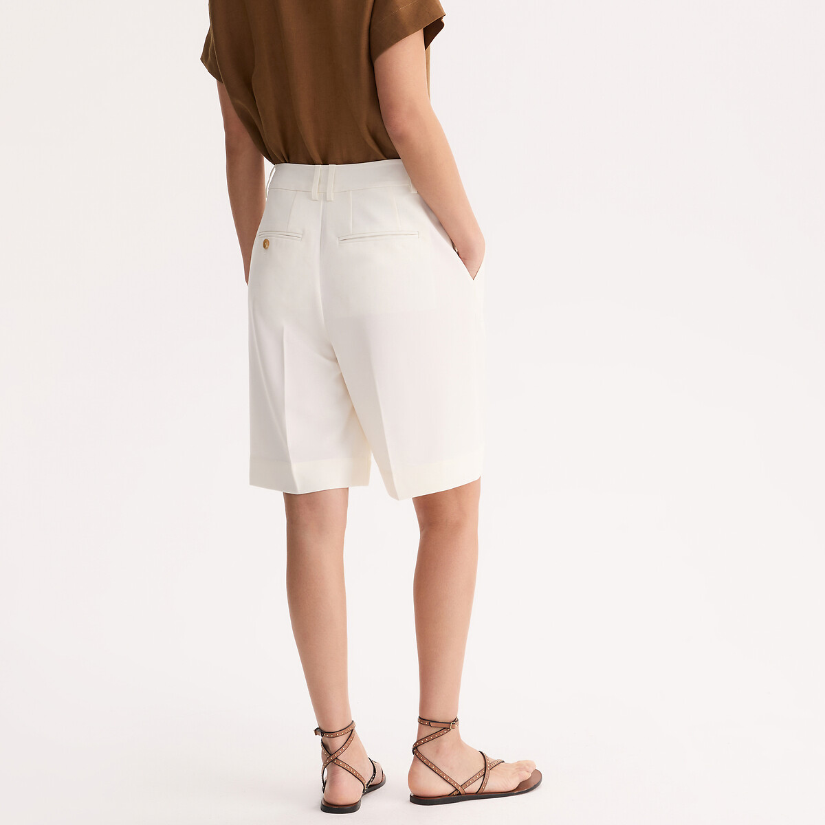 Bermuda taille haute ecru, ANNE WEYBURN