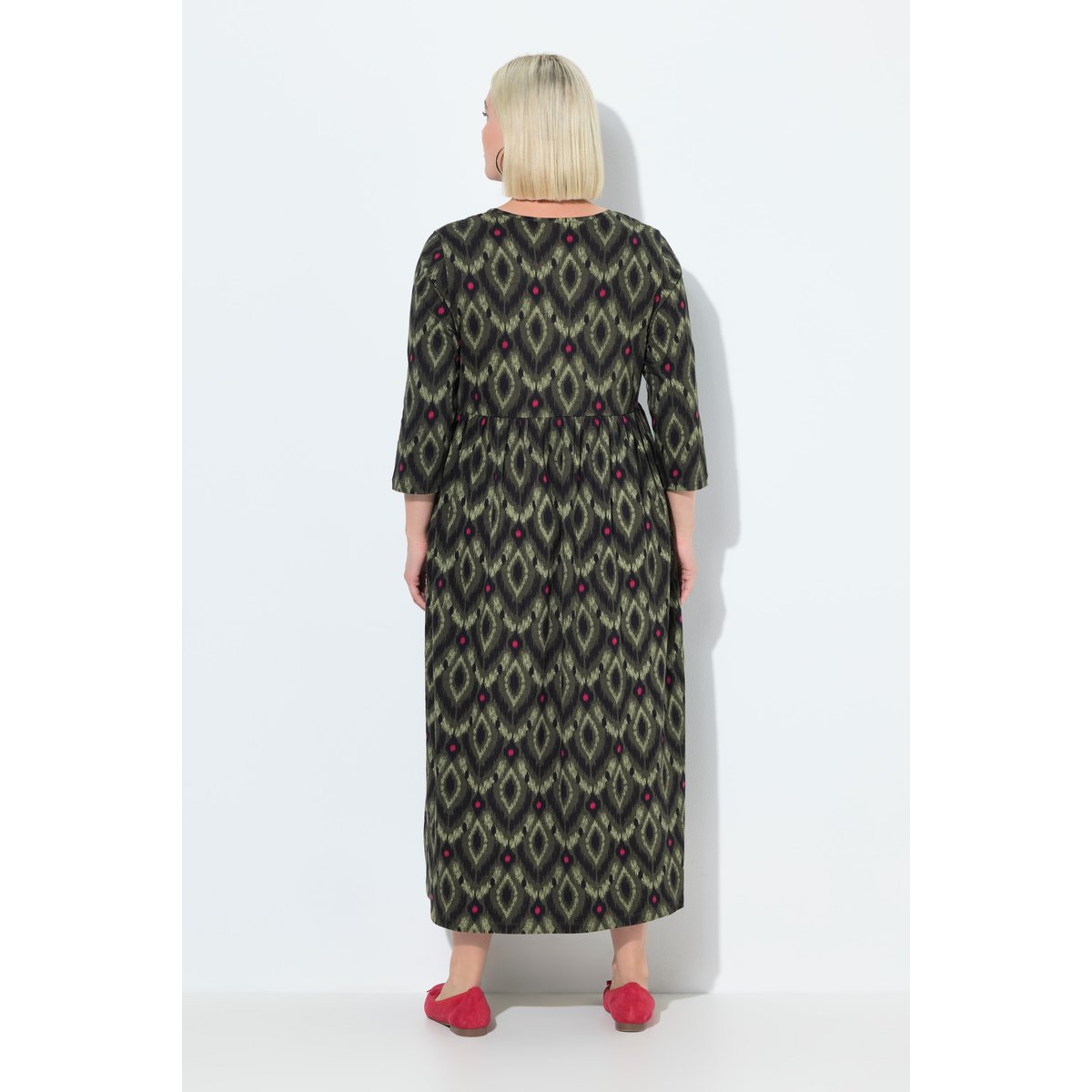 Robe maxi en jersey gris olive, ULLA POPKEN