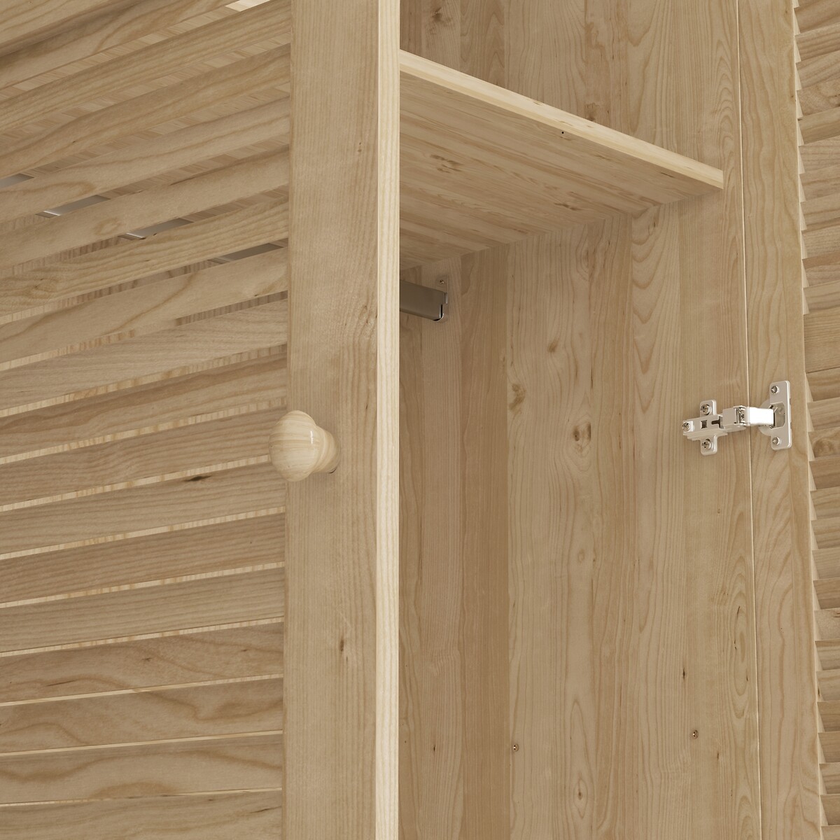 Armoire 4 portes, Mayor bois clair brut, SO'HOME