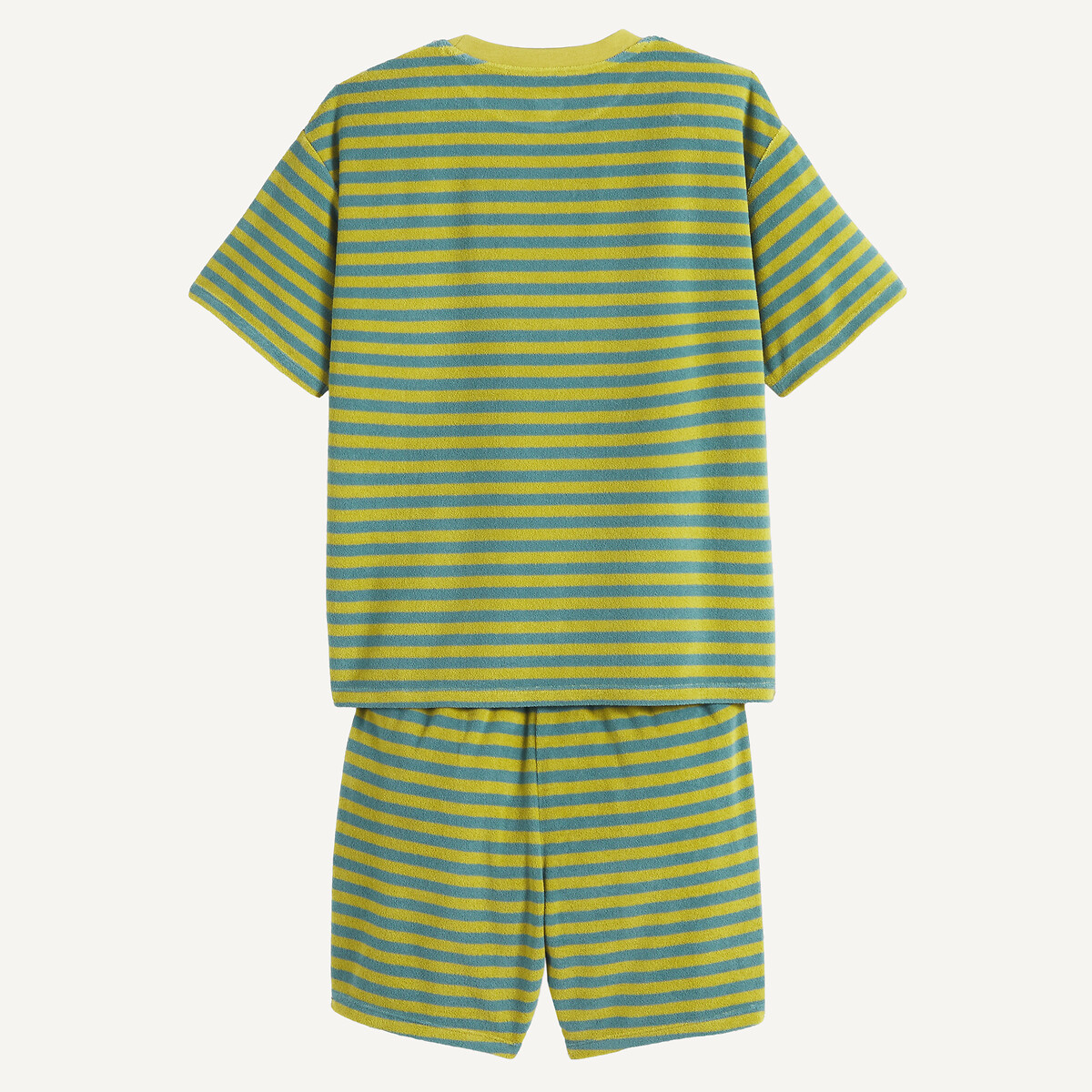 Pijama corto de rizo verde/azul, LA REDOUTE COLLECTIONS