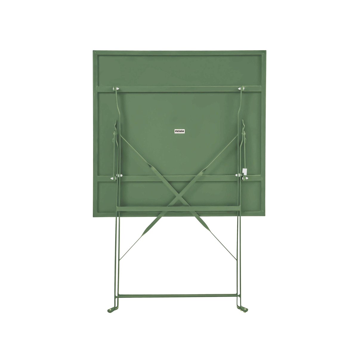 Table bistrot de jardin et 2 chaises pliantes, ROME vert cactus, OVIALA