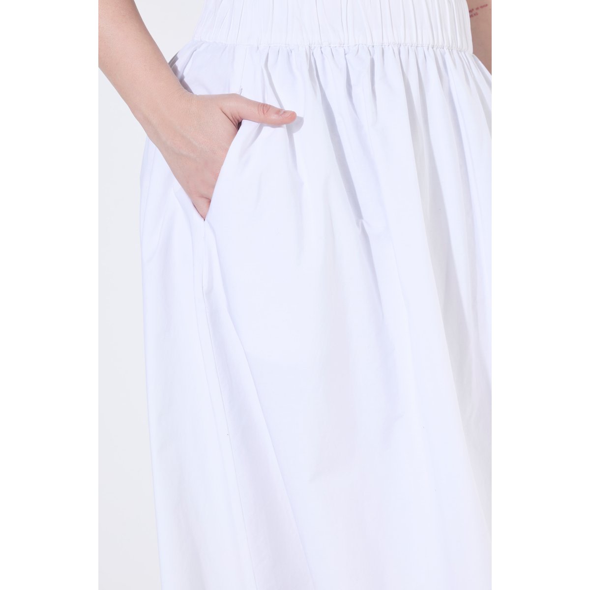 Jupe midi en Papertouch blanc neige, ULLA POPKEN