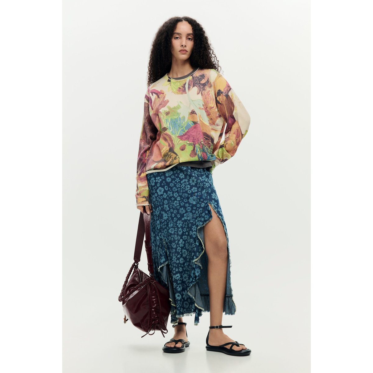 Pull imprimé gaugin beige, DESIGUAL