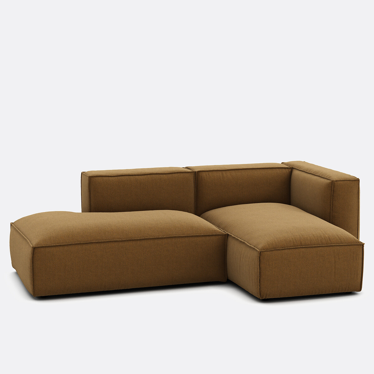Canapé modulable d'angle droit, en tissu texturé, SEVEN caramel, LA REDOUTE INTERIEURS