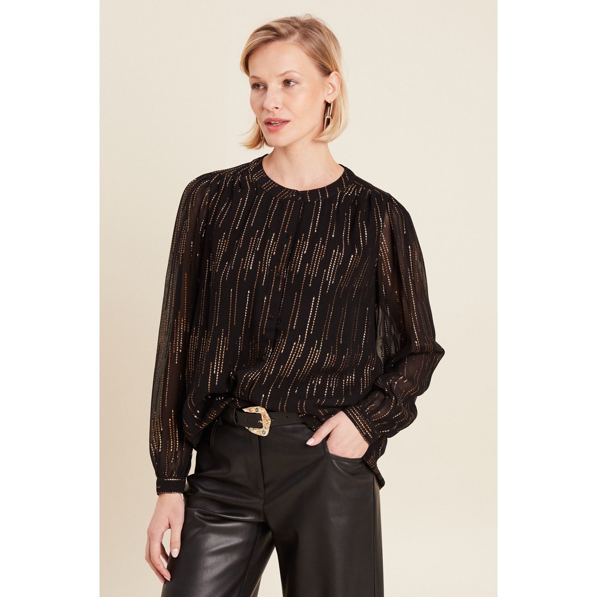 Blouse manches longues couleur or, BREAL