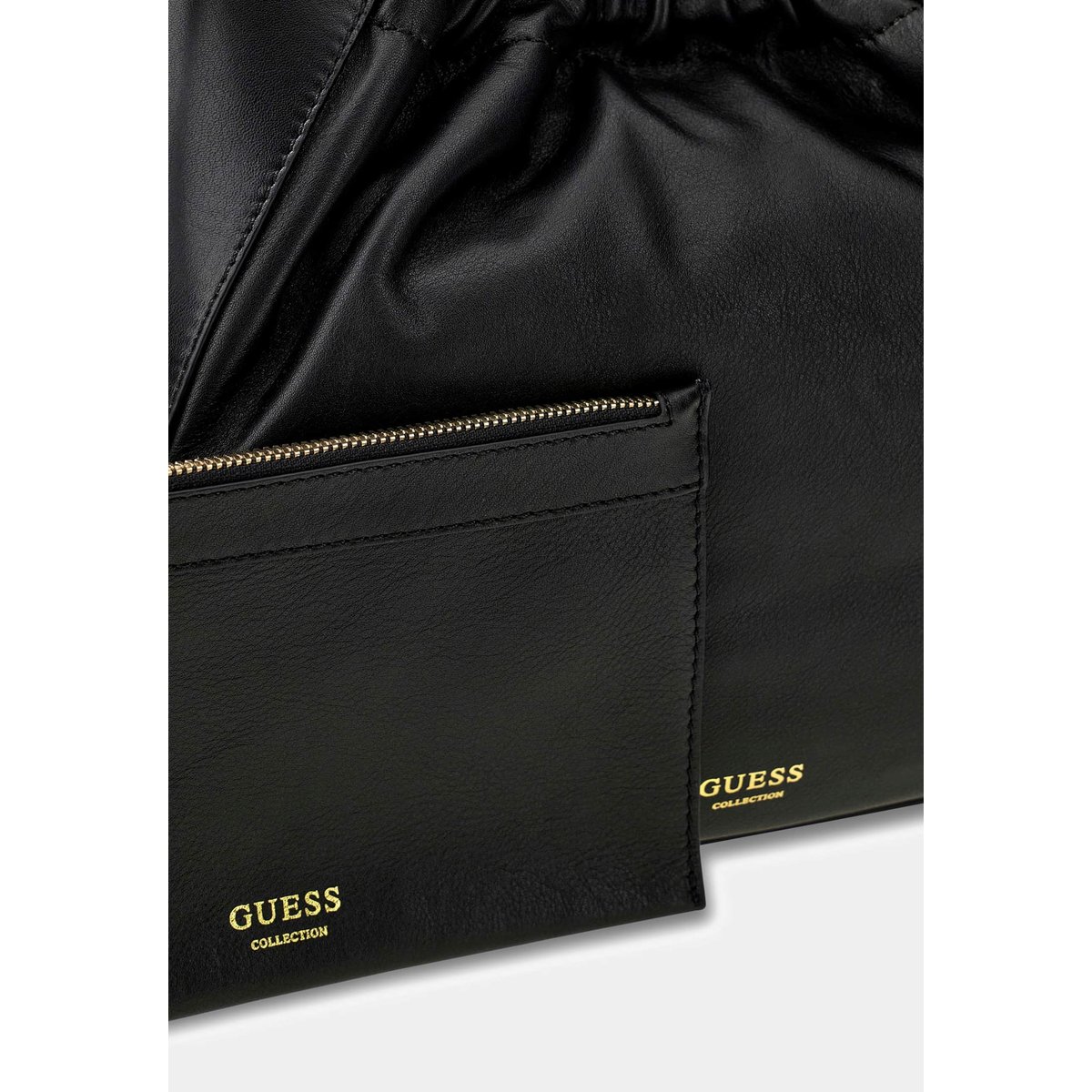 Sac Seau En Cuir Véritable Helene noir, GUESS