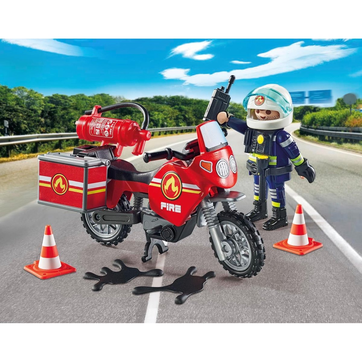 Pompier et moto Hereos pompier et moto, PLAYMOBIL