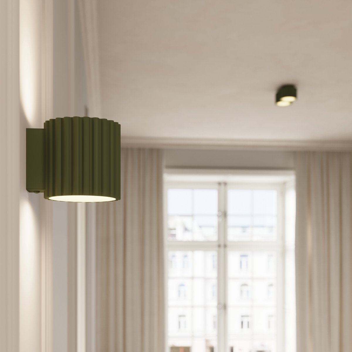 Plafonnier Aluminium Vert Olive Gx53 2 Aura vert, EDEN