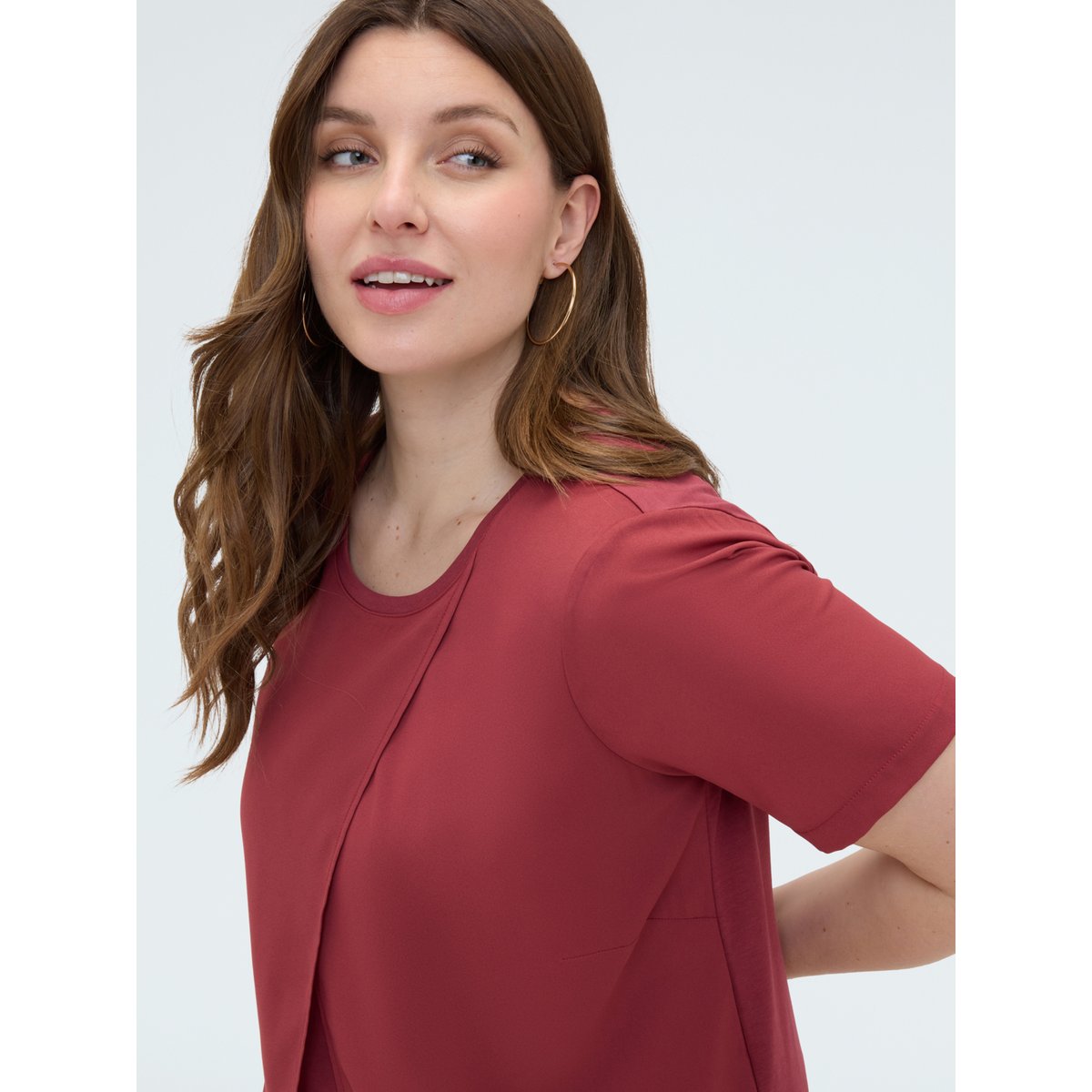 T-shirt avec détail portefeuille rouge, FIORELLA RUBINO