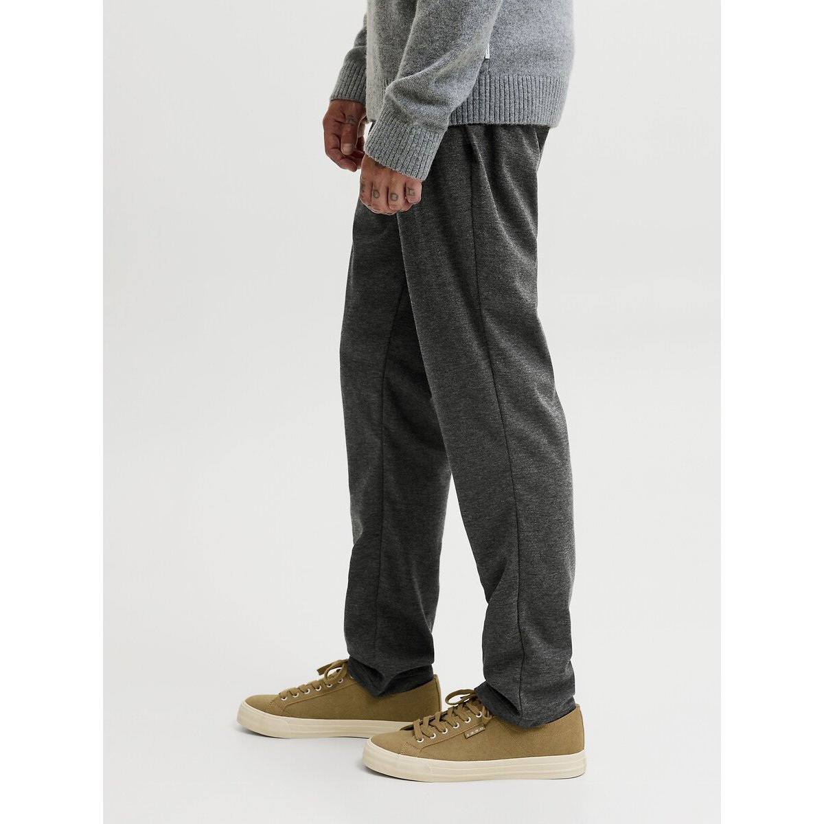 Ollie Stretch Chinos dark grey marl, JACK & JONES