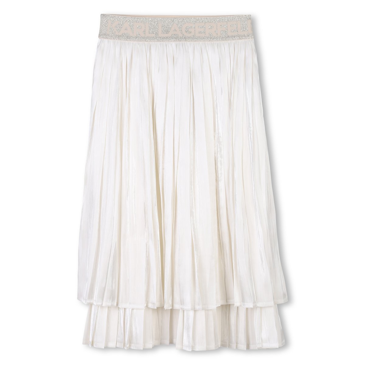 Jupe plissée en voile chalk, KARL LAGERFELD KIDS