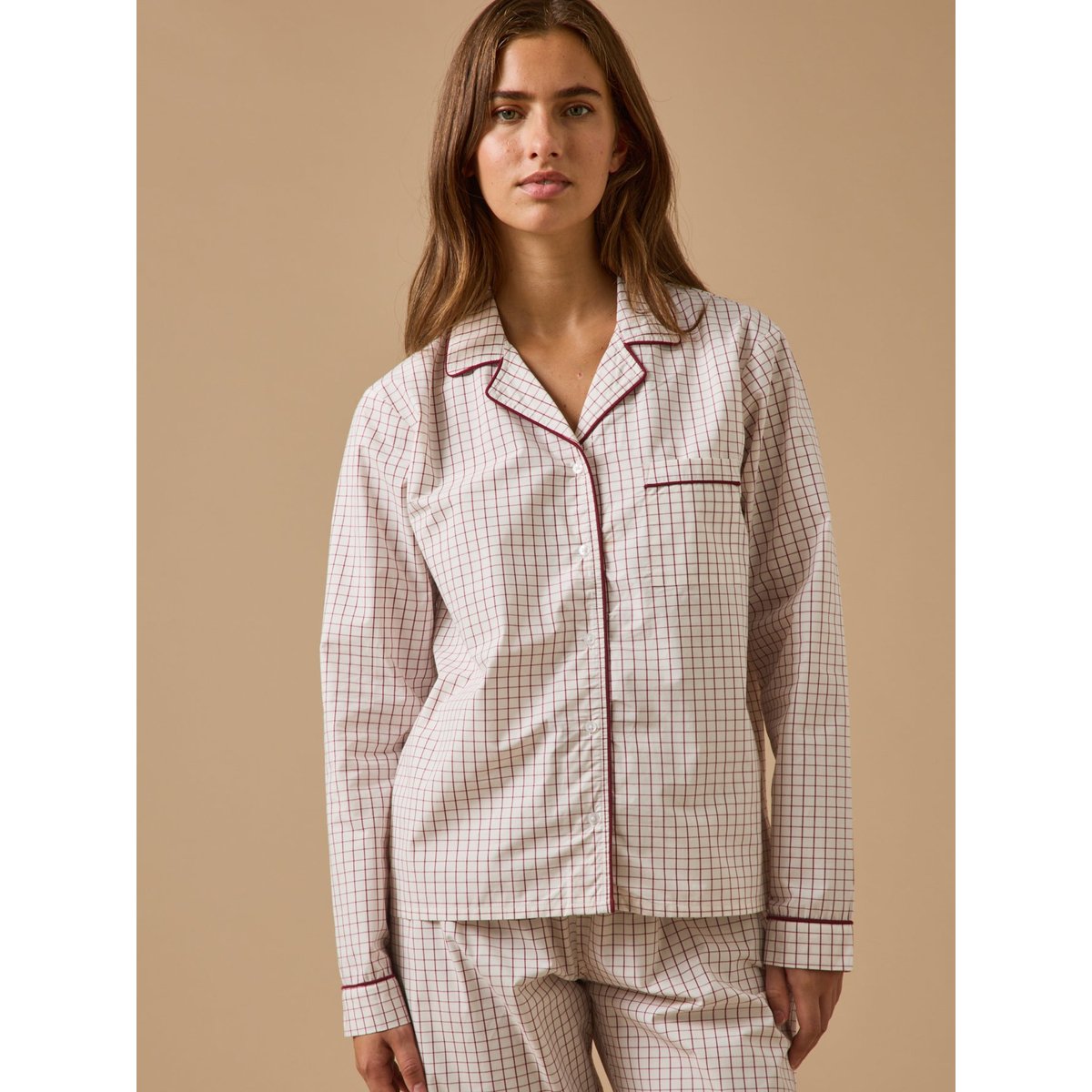 Pyjama à carreaux carreaux bordeaux, CYRILLUS