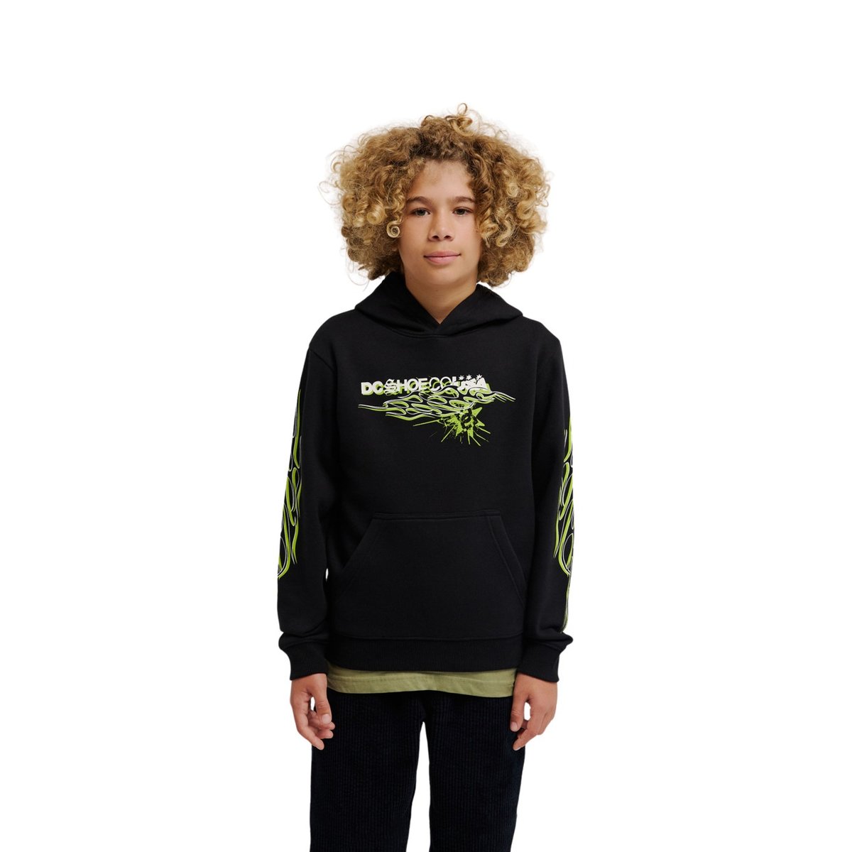 Sweat capuche SIDE FLAME. noir black, DC SHOES