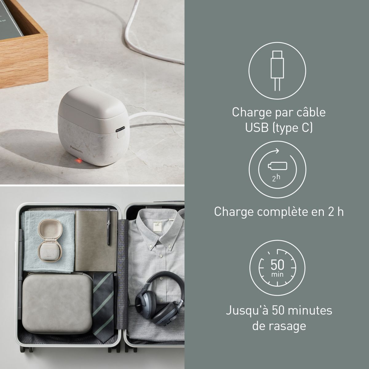 Rasoir électrique 5 lames ES-PV6B-W803 couleur unique, PANASONIC