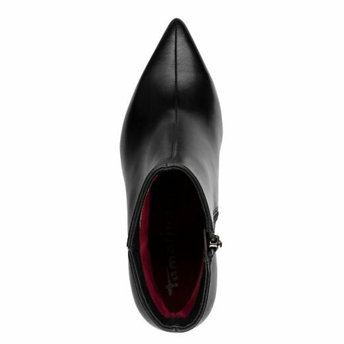 Bottines pointues en cuir noir, TAMARIS