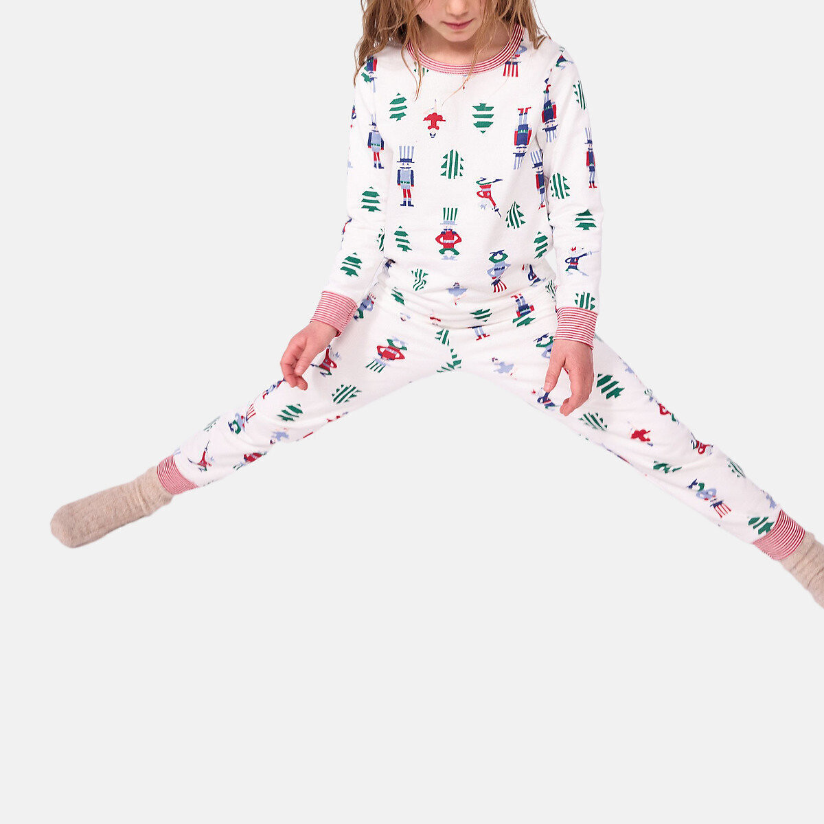 Pyjama en molleton, imprimé Casse-Noisette imprimé fond blanc, PETIT BATEAU