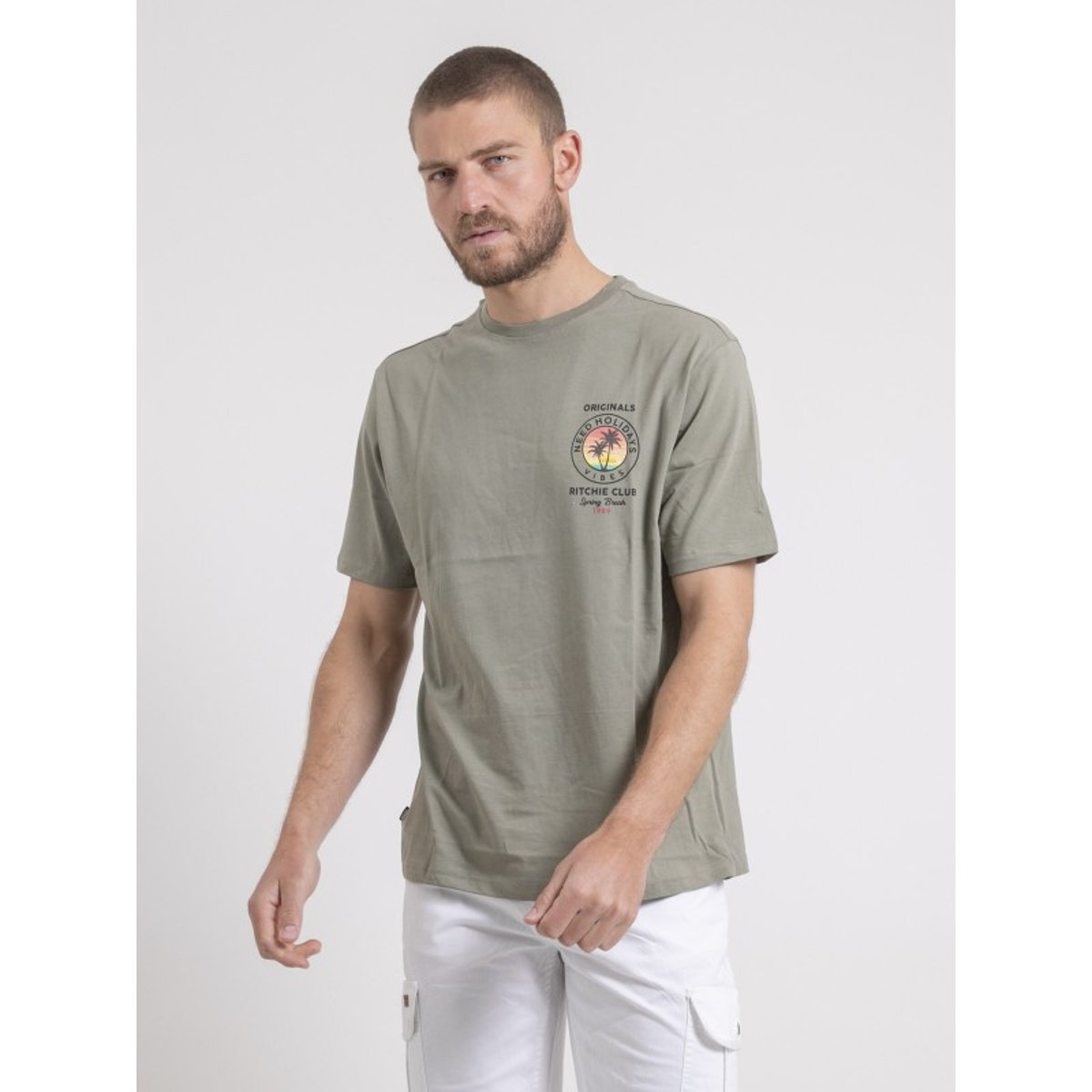 T-shirt Col Rond Oversize Pur Coton Nahamas jaune, RITCHIE