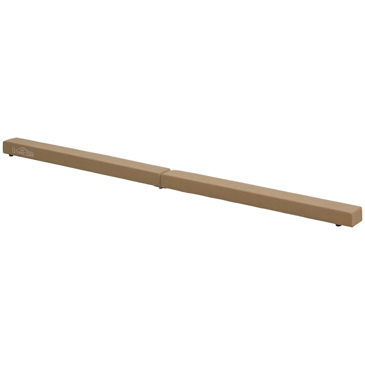Poutre gymnastique pliable 210 cm bois de pin toucher daim marron marron, HOMCOM
