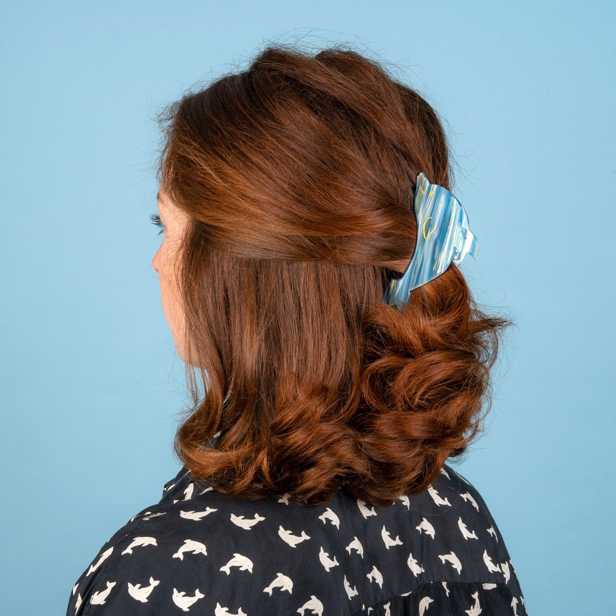 Pince à cheveux Dauphin bleu clair, COUCOU SUZETTE