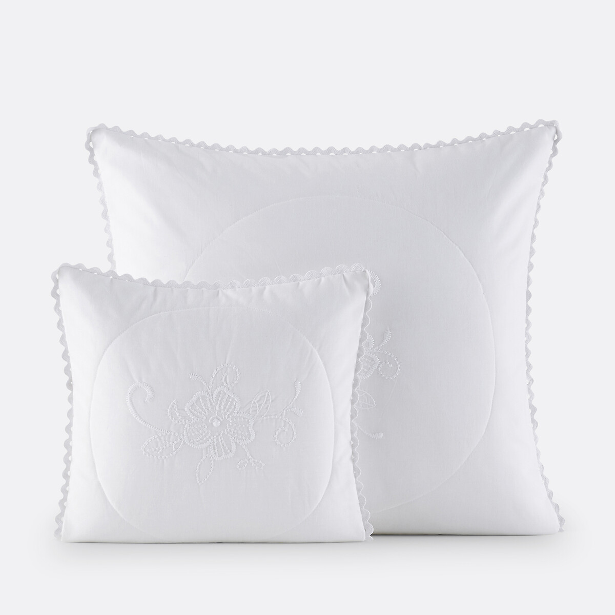 Tennessee Quilted and Embroidered Cushion Cover white, LA REDOUTE INTERIEURS