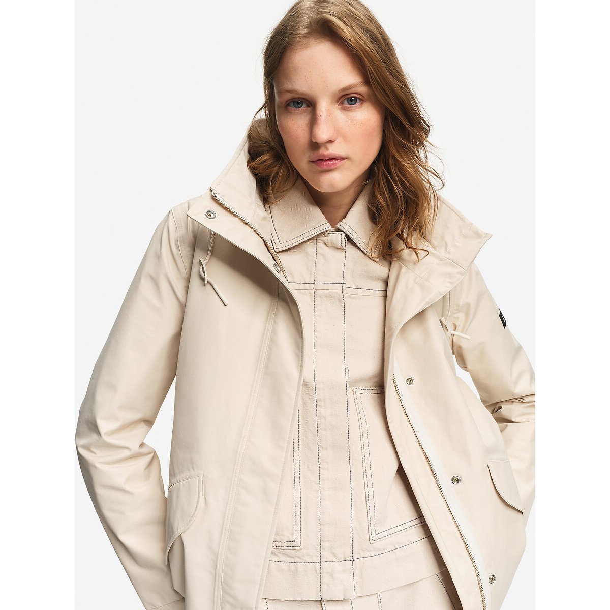 Parka courte à capuche fishtail MTD® sable, AIGLE