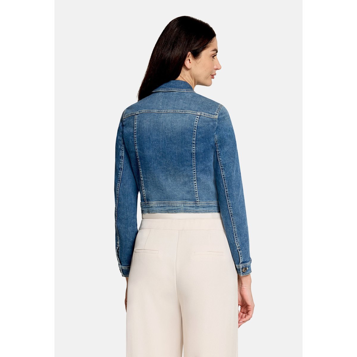 Veste en jean à effet délavé bleu, VERA MONT