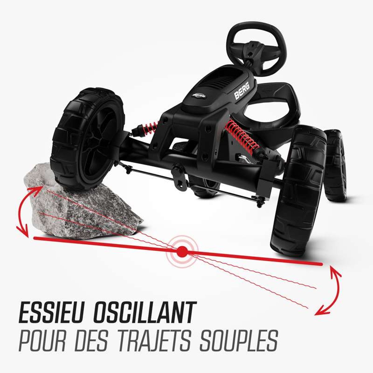 Kart à Pédales pour Enfants, 2+ Ans, Reppy Rebel Noir black, BERG TOYS