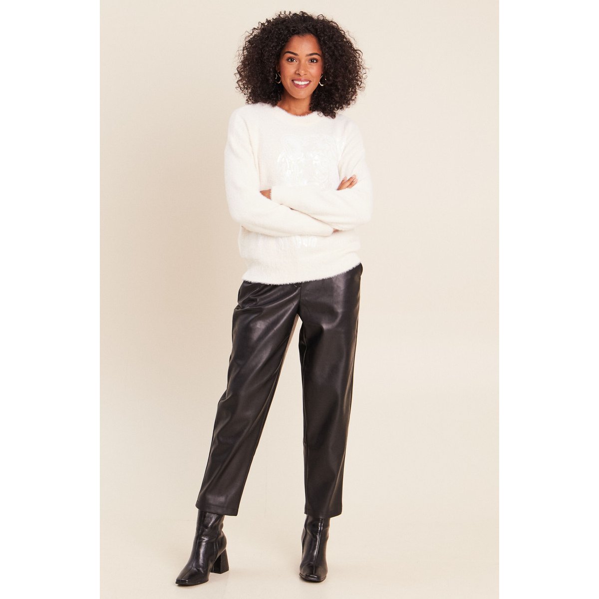 Pull col rond ecru, BREAL