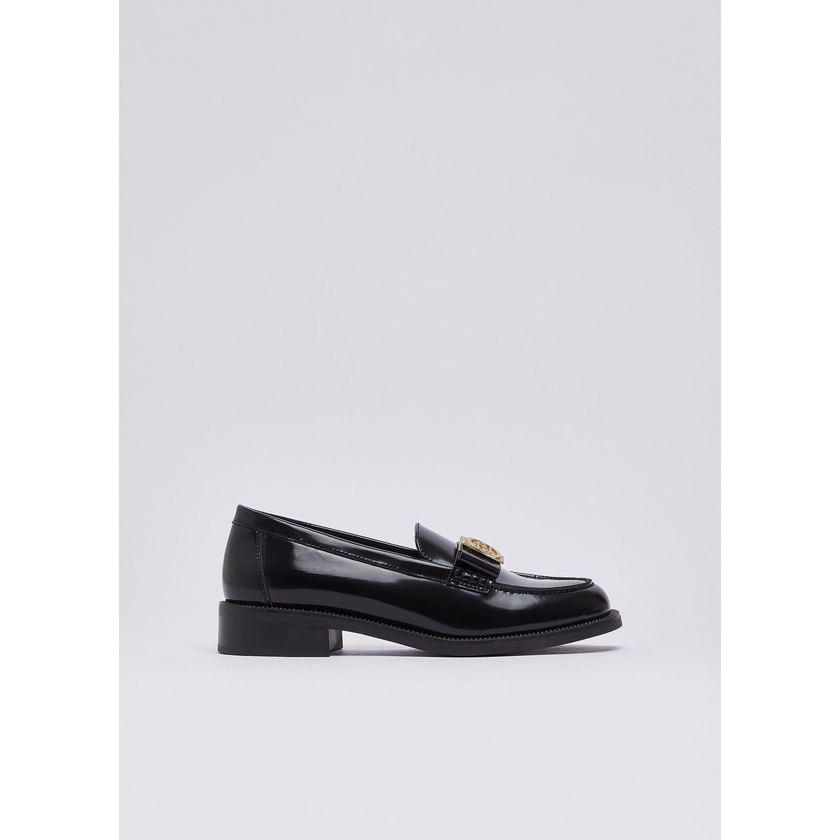 Mocassins en cuir abrasivata noir, LIU JO