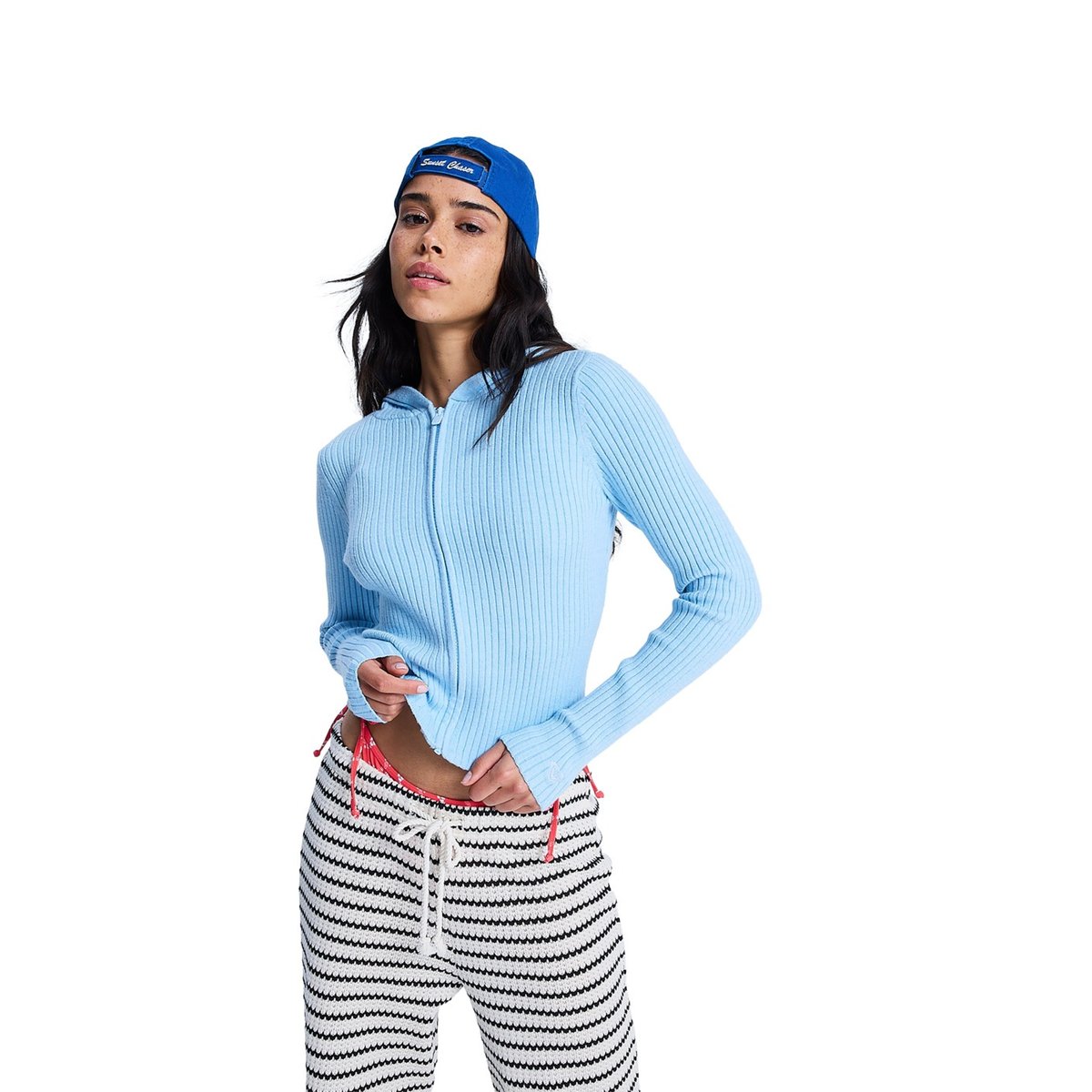 Cardigan zippé à capuche SURF SOCIETY. bleu airy blue, ROXY