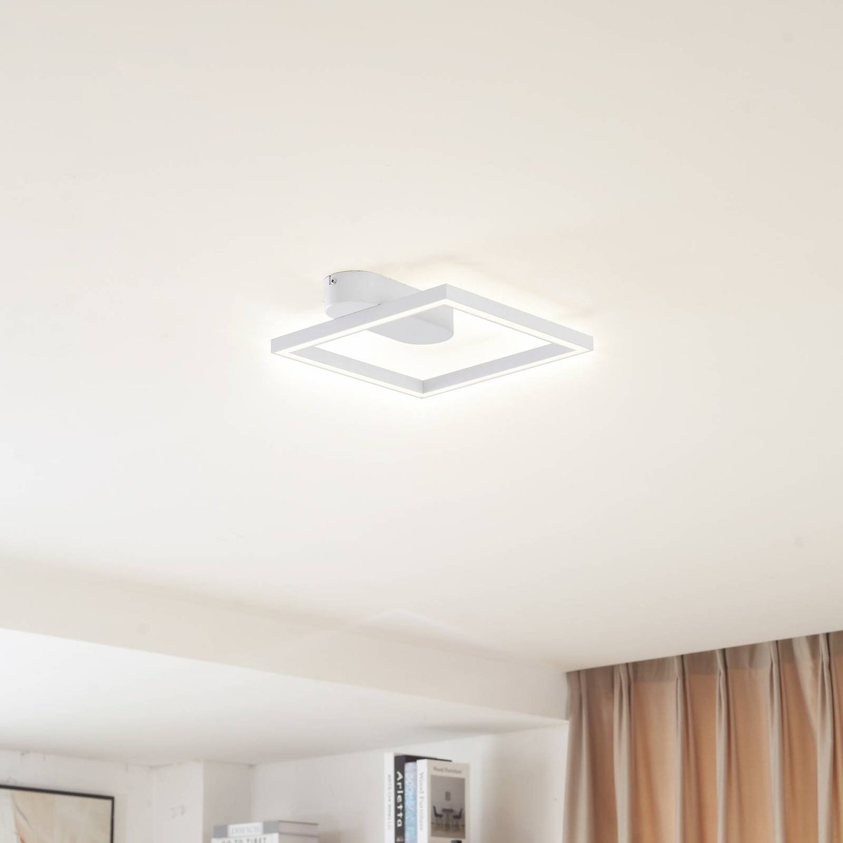 Plafonnier en aluminium moderneLED, Yulla blanc, LINDBY