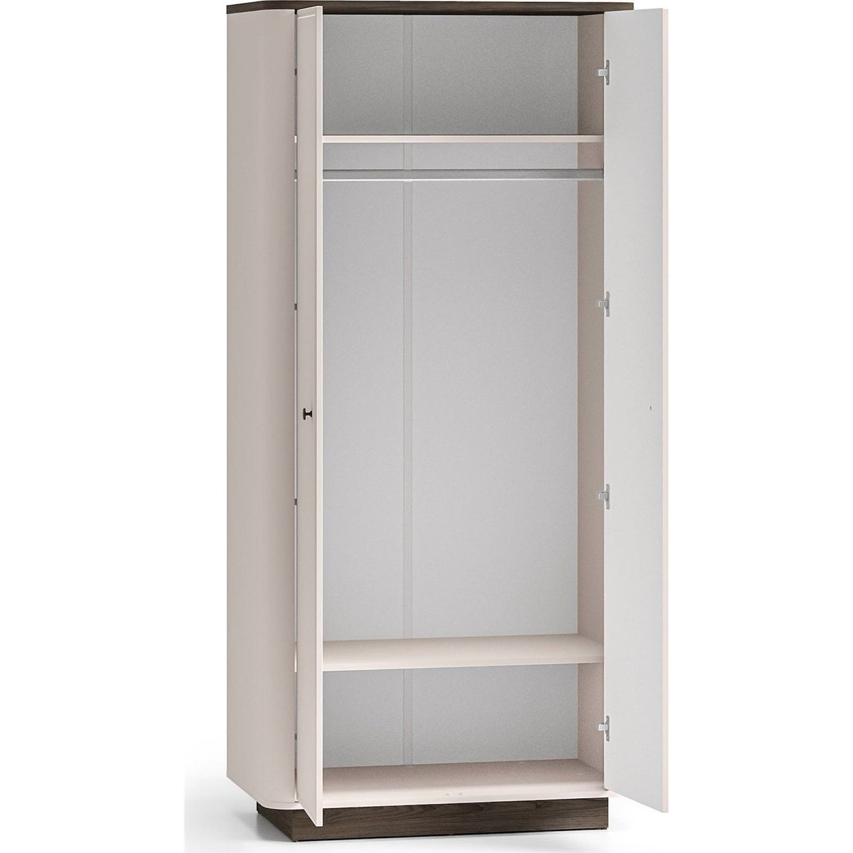 Armoire 2 portes collection VILAVIO beige cachemire et chêne foncé, RECOLLECTION