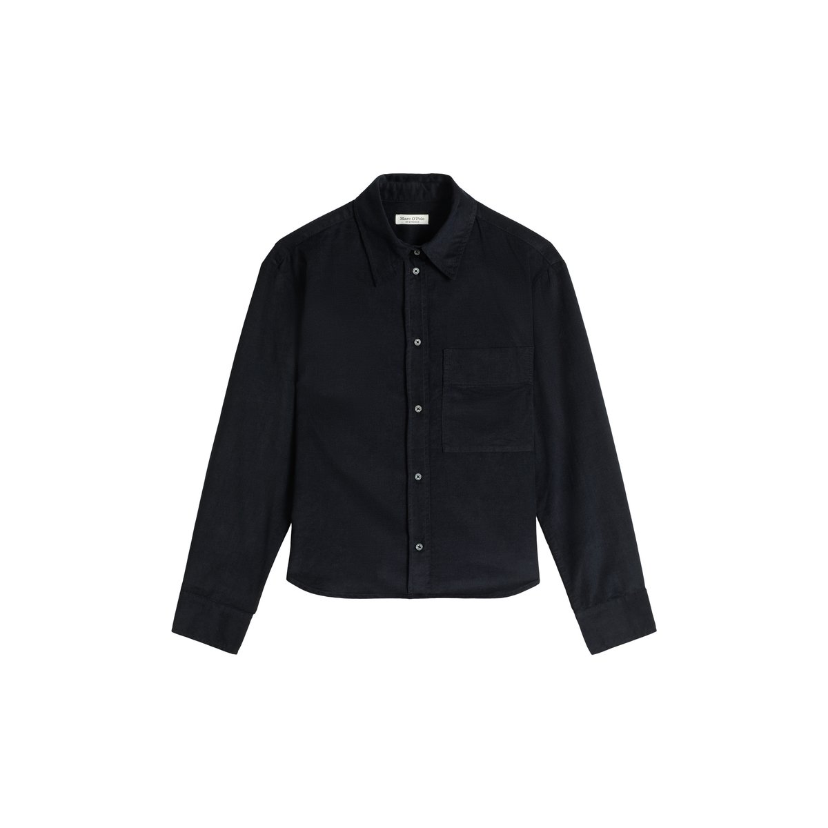 Blouse en velours côtelé fin relaxed en doux mélange de coton et de lyocell bleu fooncé, MARC O'POLO