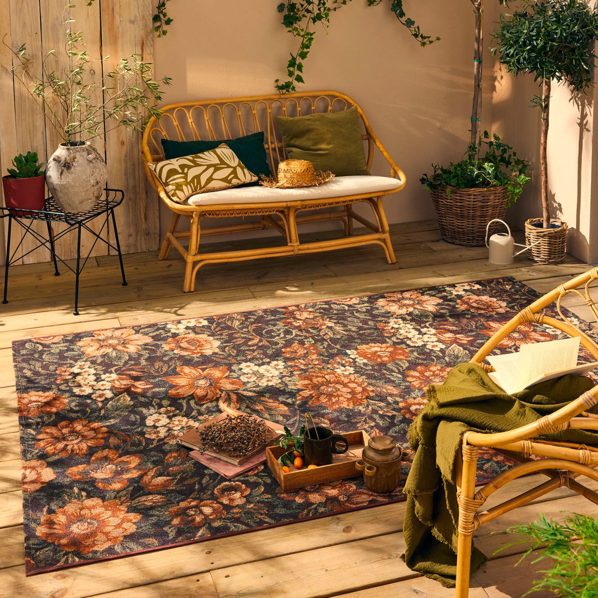 Tapis extérieur fleuris LIDO multicolore, NAZAR RUGS