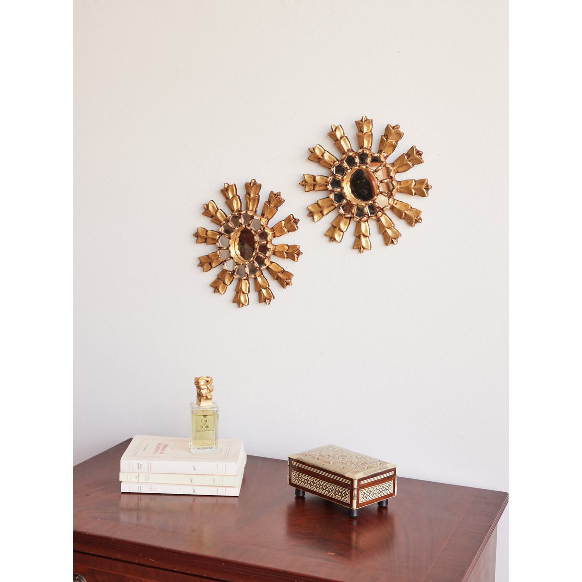 Paire de miroirs en bois patiné Igor N°1086 - Bon état miroir, DEBONGOUT