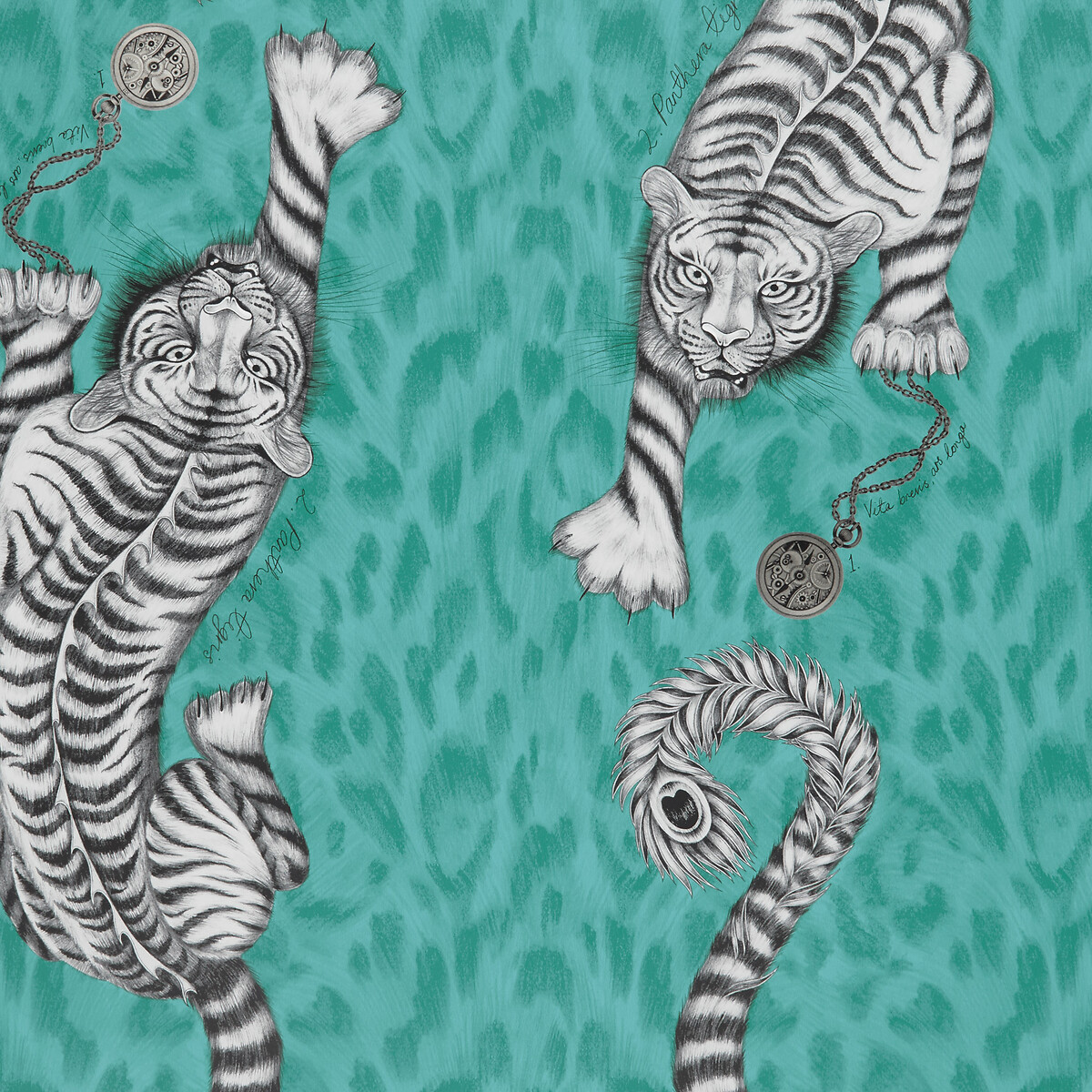 Tigris Wallpaper teal, EMMA J SHIPLEY