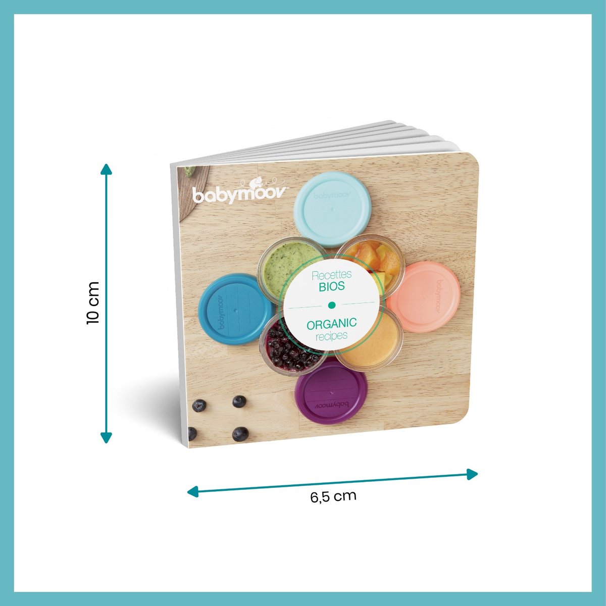 Pots de conservation en verre et livre de recettes transparent, BABYMOOV