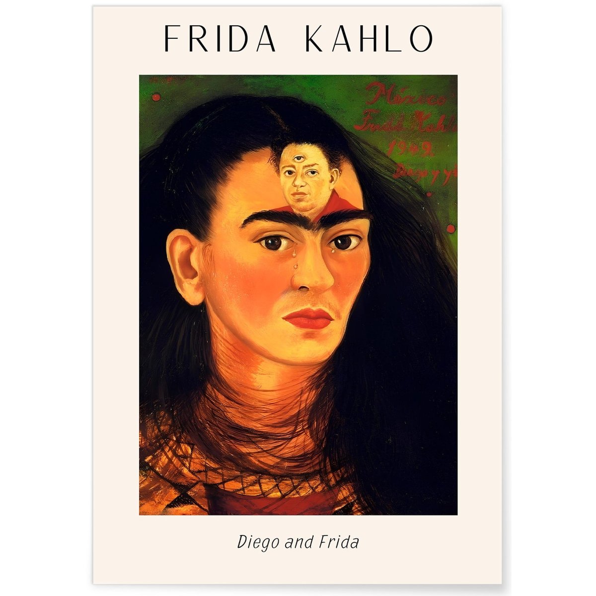 Affiche Frida Kahlo « Diego and Frida » blanc, L'AFFICHERIE
