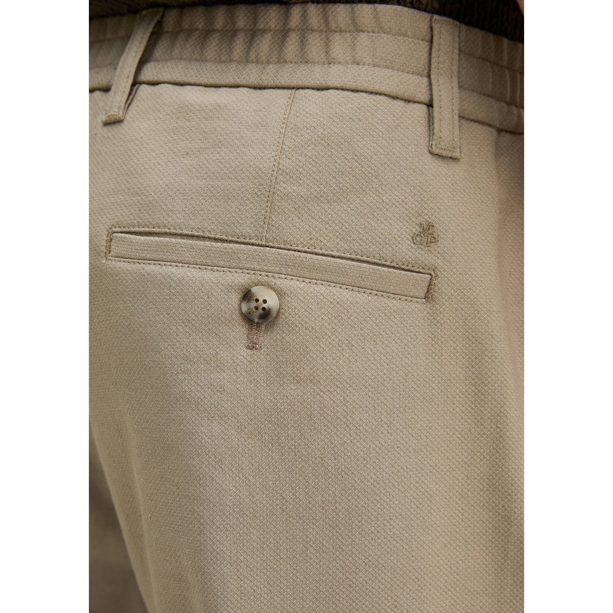 Chino modèle Belsbo Jogger relaxed en lin fonctionnel doux beige, MARC O'POLO
