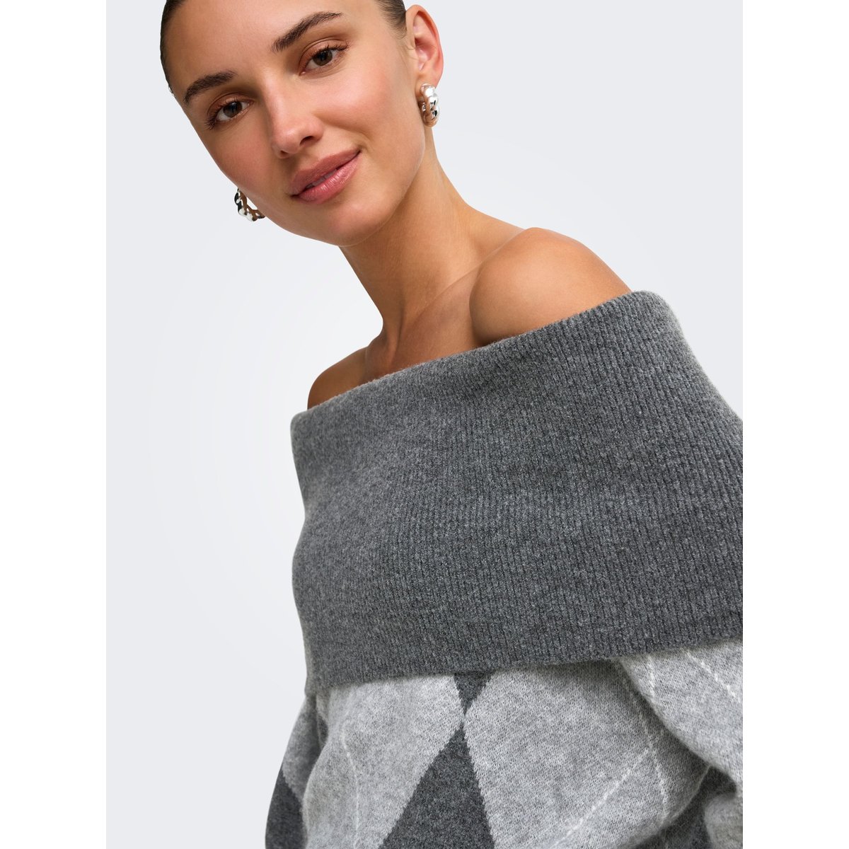 Pull En Maille dark grey melange, ONLY