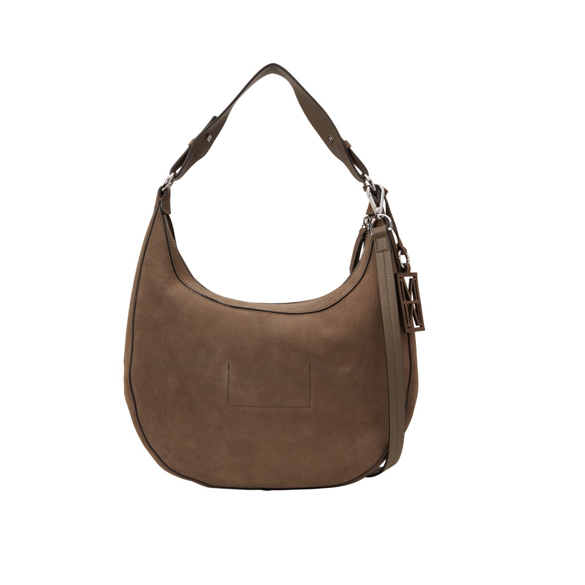 Sac à bandoulière modèle Bellilo moyen en cuir velours souple marron, MARC O'POLO