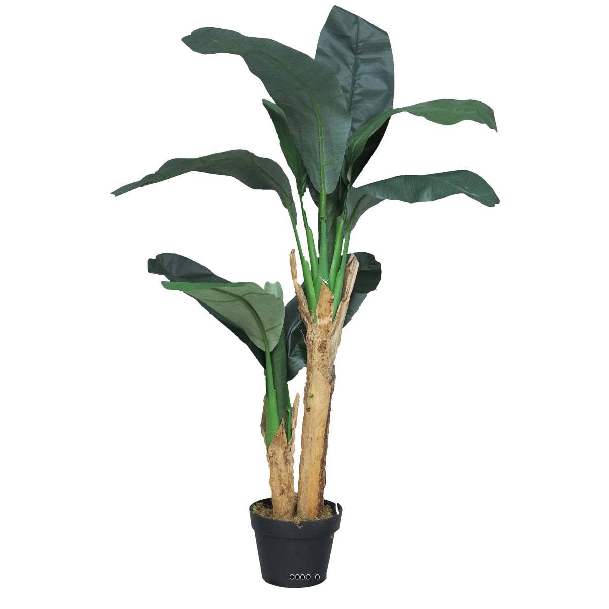 Bananier artificiel en pot 2 troncs H 120 cm v002239, ARTIFICIELLES