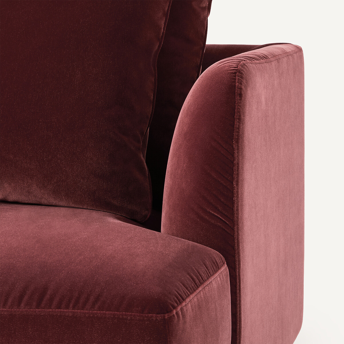 Demi-canapé droit, modulable en velours, TIBERIO grenat, AM.PM