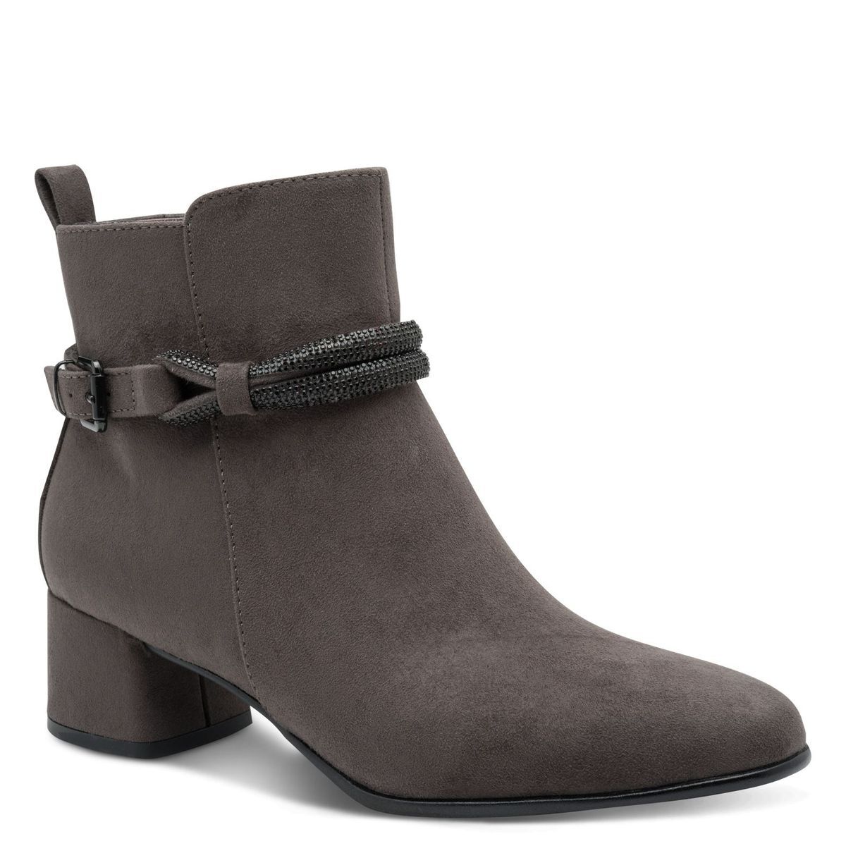 Bottine talon bloc gris clair nubuck, MARCO TOZZI