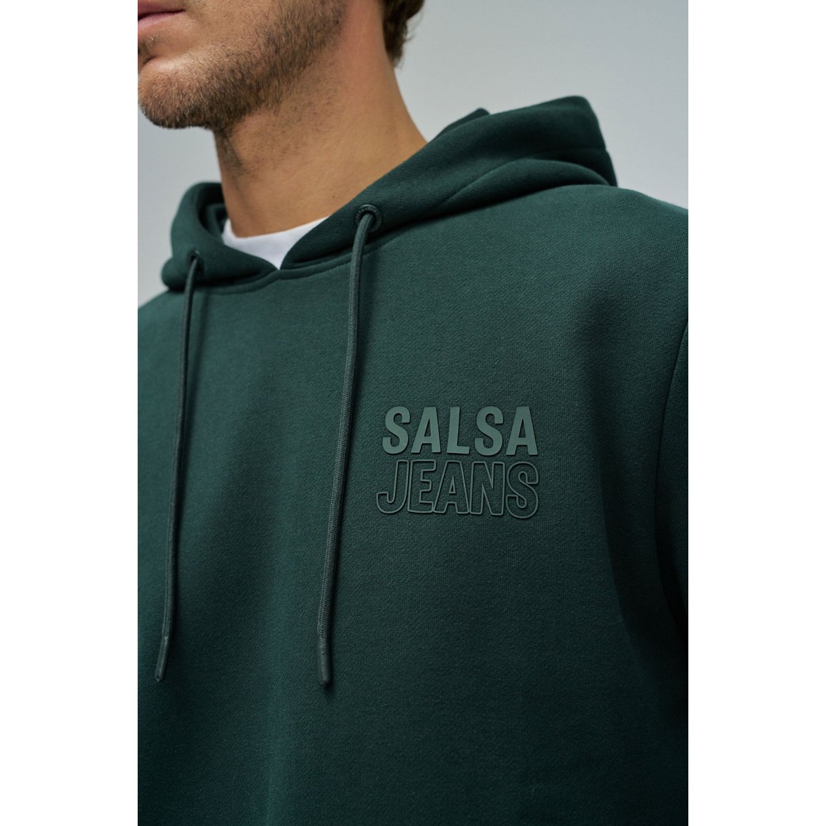HOODIE AVEC BRANDING blanc, SALSA JEANS